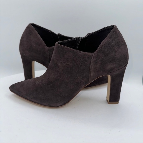 COLE HAAN VESTRY POINTED TOE SUEDE HEEL ANKLE BOOT SZ 8 CLR DK CHOCOLATE BROWN - Picture 4 of 8